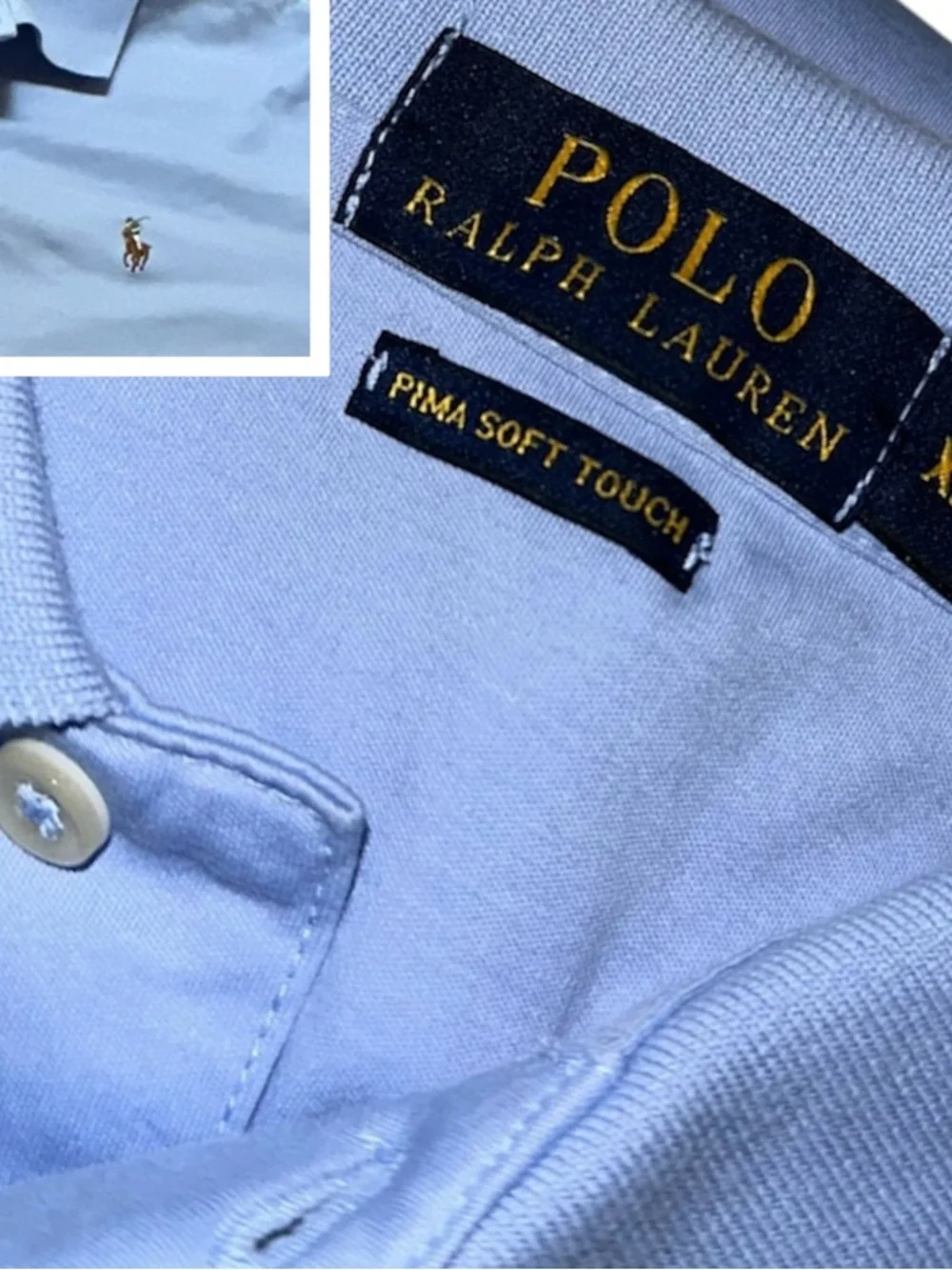 Polo by Ralph Lauren Light Blue Pima Soft Touch Polo